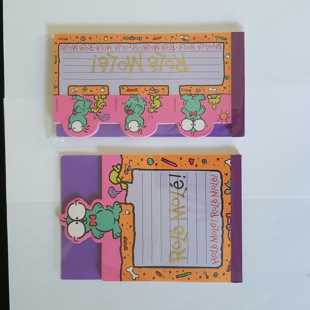 Vintage Role Mole Note Pads Sanrio 1996